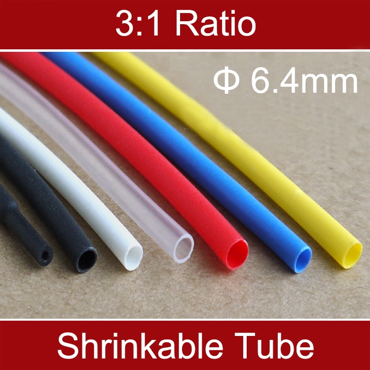 3M 3:1 6.4mm 1/4 이중벽 녹색 흰색 파란색 검정색 빨간색 노란색 절연 Thermosol 케이블 슬리브 열 Shrinlable 튜브